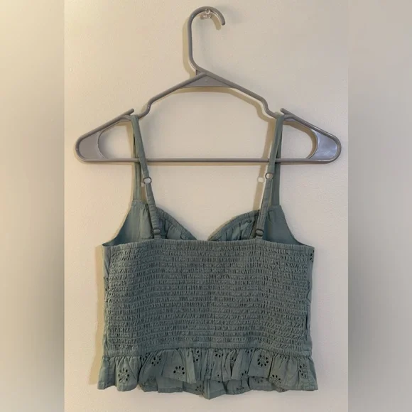 Hollister Olive Eyelet Tank Top - Picture 2 of 3